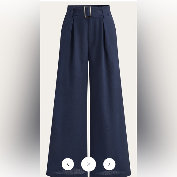 Commense Ruffled Cami Top and Wide-Leg Pants set in Blue - Size Small - Picture 2 of 10